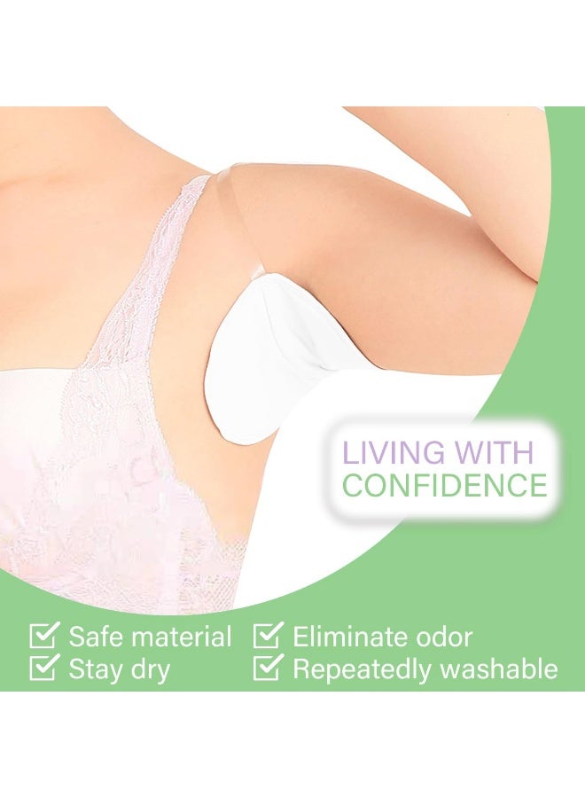 1 Pair Reusable Underarm Sweat Pads with Shoulder Strap, Washable Quick Dry Breathable Armpit Guards for Men Women, White - Image 4