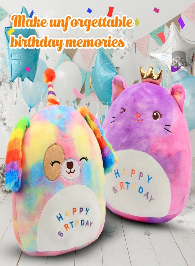 Easfan 12'' Original Rainbow Birthday Dog Plush Pillow Soft Puppy Plush Toy Cute Dog Stuffed Animal Birthday Gifts for Kids Toddlers - Image 5