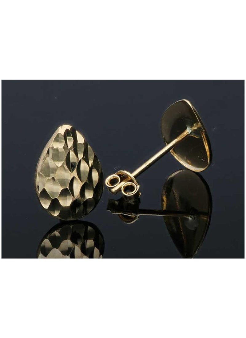 FK Jewellers - Gold Pear Shaped Stud Earrings 18KT - FKJERN18KU3052 - Image 1
