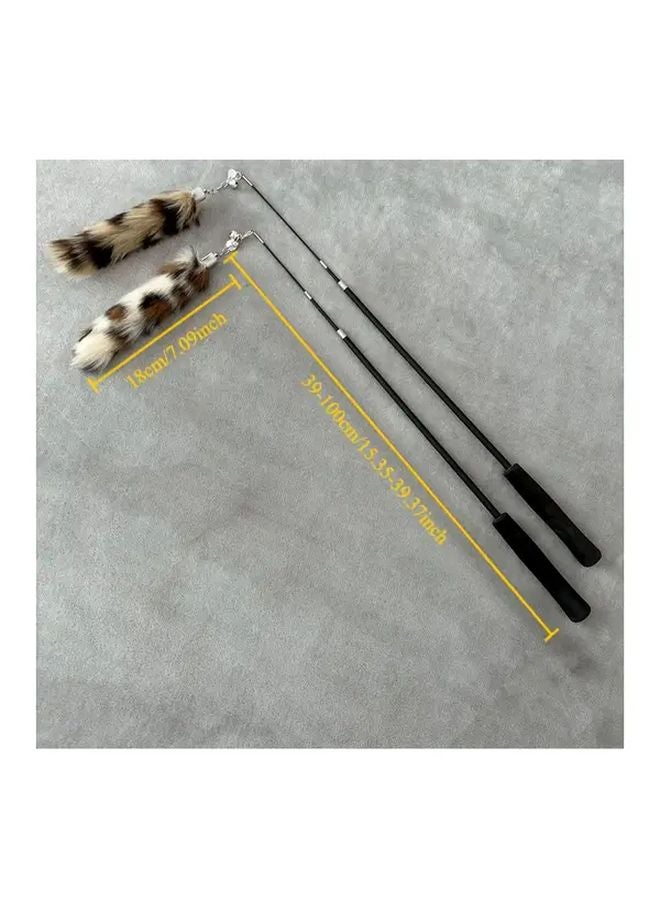 دمية قط وردي ناعم مع ذيل فرو قابل للسحب للعب التفاعلي - Image 3