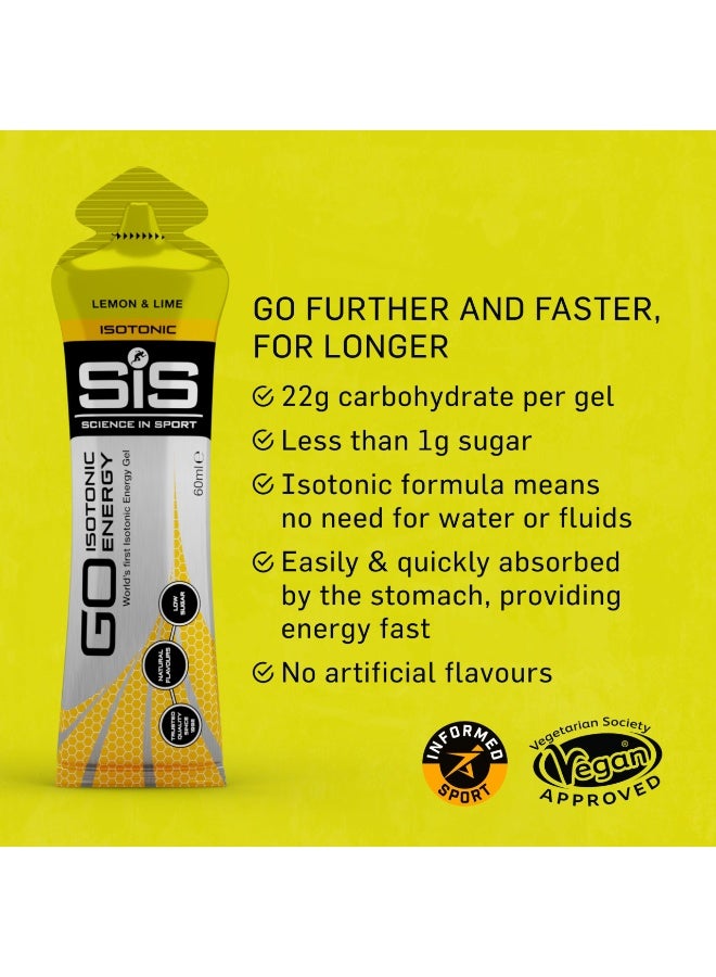 SIS GO Isotonic Energy Gels | 22g Carbohydrates | Low Sugar | Easily Digestible | Gluten Free | No Water Needed | Running Gels | Lemon & Lime Flavour | 15 Pack - Image 3