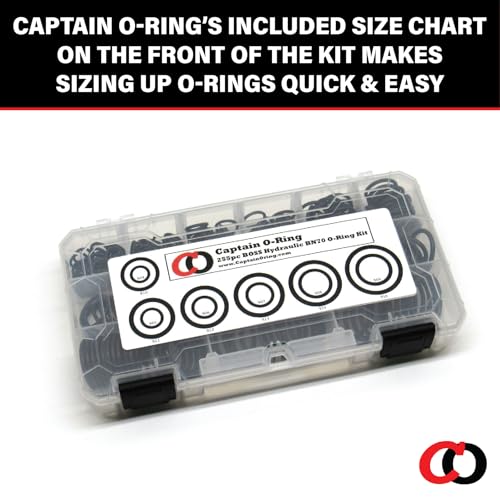 Captain O-Ring - ORB BOSS Hydraulic Fitting SAE 900 O-Ring Seal Kit (Buna-N 70-255 Piece Kit, 12 Sizes) - Image 3