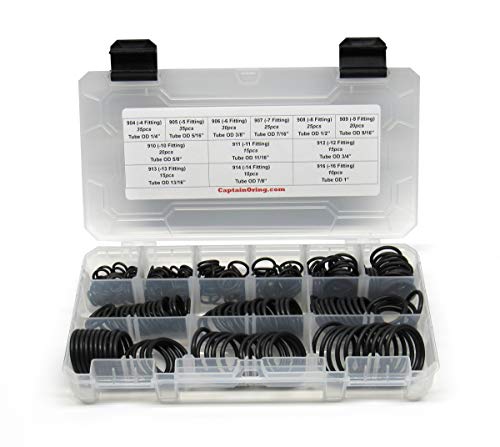 Captain O-Ring - ORB BOSS Hydraulic Fitting SAE 900 O-Ring Seal Kit (Buna-N 70-255 Piece Kit, 12 Sizes) - Image 1