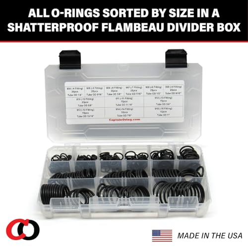 Captain O-Ring - ORB BOSS Hydraulic Fitting SAE 900 O-Ring Seal Kit (Buna-N 70-255 Piece Kit, 12 Sizes) - Image 5