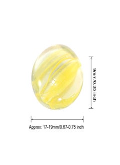 MECCANIXITY MECCANIXITY Decorative Flat Glass Marbles 17-19mm Rock Vase Filler Beads Pebbles Petal Yellow for Fish Tank Table Scatter Decor, 50 Pcs  - Image 5