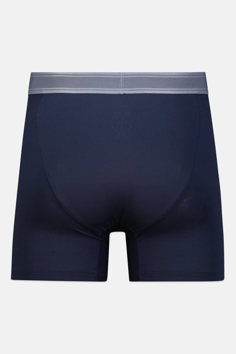 Pajar Men 3 Pieces Brand Logo Microfiber Boxer Brief, Navy Blue Combo  - Image 2