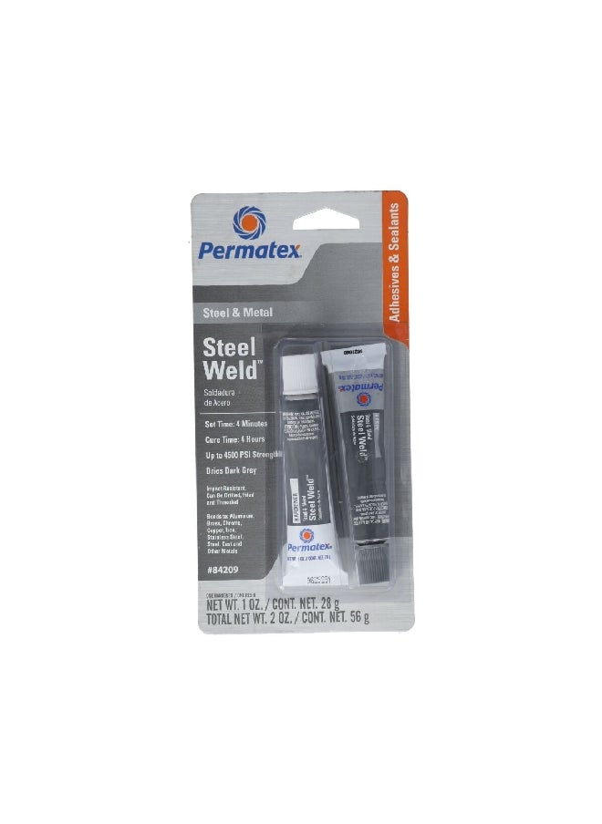 Permatex 2-part Adhesive and Filler System Steel Weld and Metal Epoxy Dark Grey 2 oz 84209  - Image 1