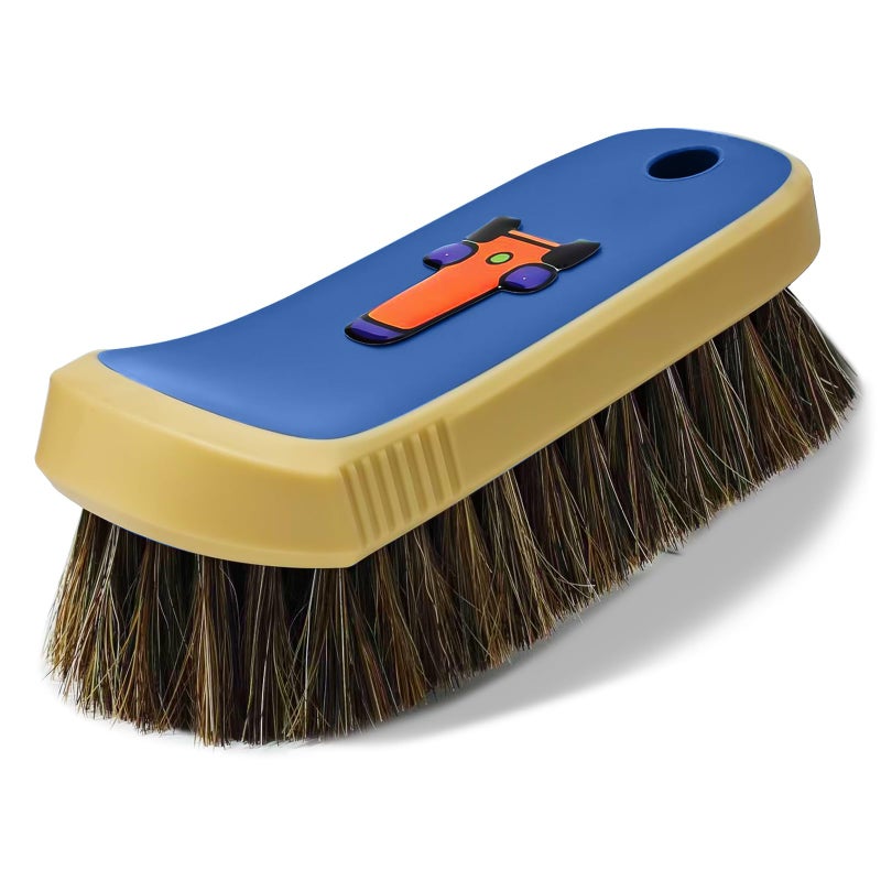 YeewayVeh Horse Hair Leather Cleaning Brush Upgraded Long Bristle Car Leather Brush with 360 Soft Grip for Car Interior Seats Sofa Upholstery Furniture Care - Image 3