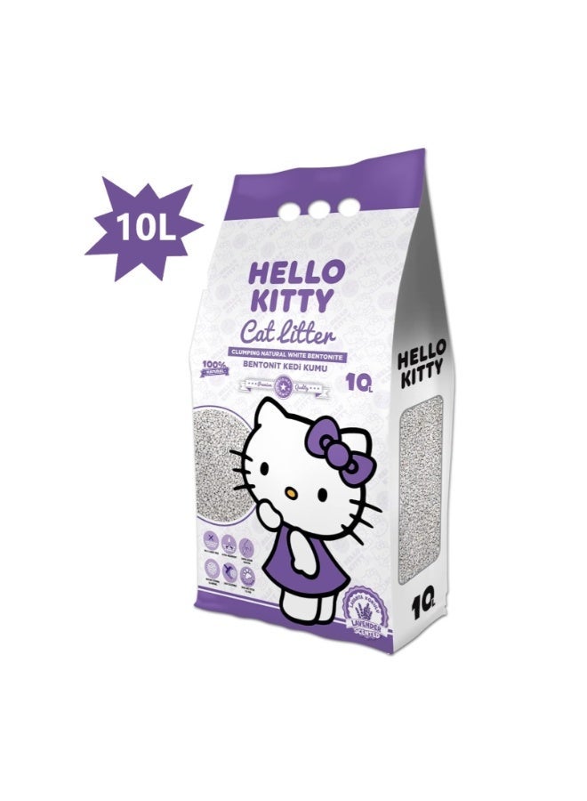 هالو كيتي بت فان هالو كيتي رمل قطط  10 لتر برائحة اللافندر - Image 1