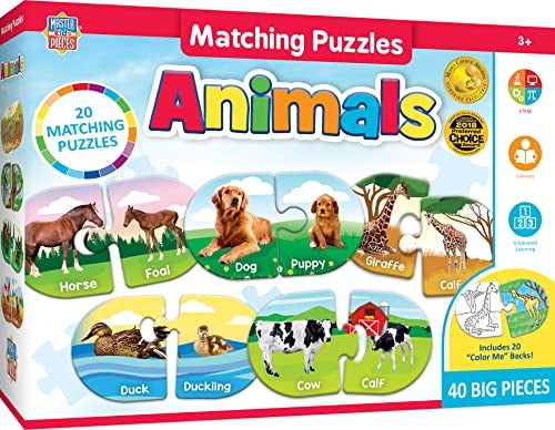 MasterPieces Kids Games Educational Animals Matching Puzzle Matching Game Game for Kids and Family Laugh and Learn - Image 1