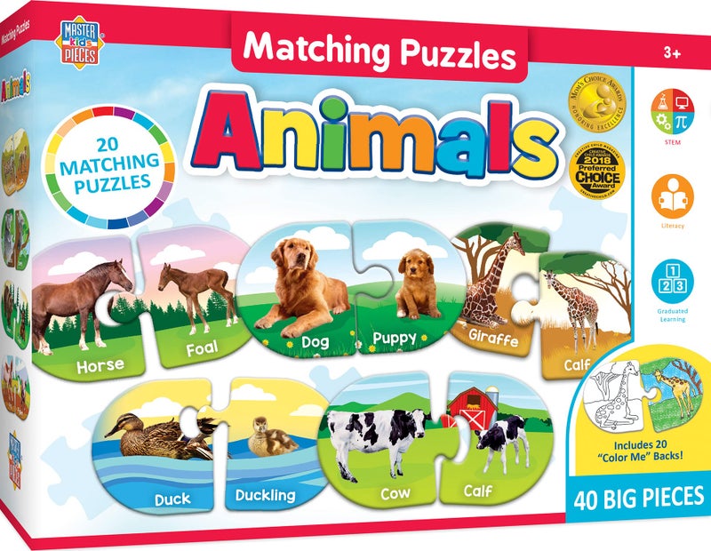 MasterPieces Kids Games Educational Animals Matching Puzzle Matching Game Game for Kids and Family Laugh and Learn - Image 3