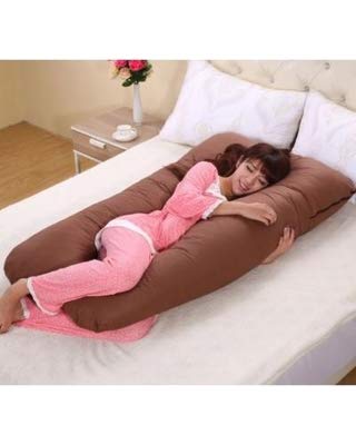 Snoozy SNOOZY Ultra Soft UShape Pregnancy Maternity Pillow Multi Purpose with Removable Cover ZipBrown  - Image 3