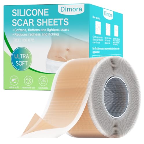 Dimora Medical Grade Silicone Scar Sheets - Ultra Soft Silicone Scar Tape (1.6”x120" Roll), Waterproof Scar Treatment for Surgical Scars, C Section, Tummy Tuck, Keloid Treatment - Image 1