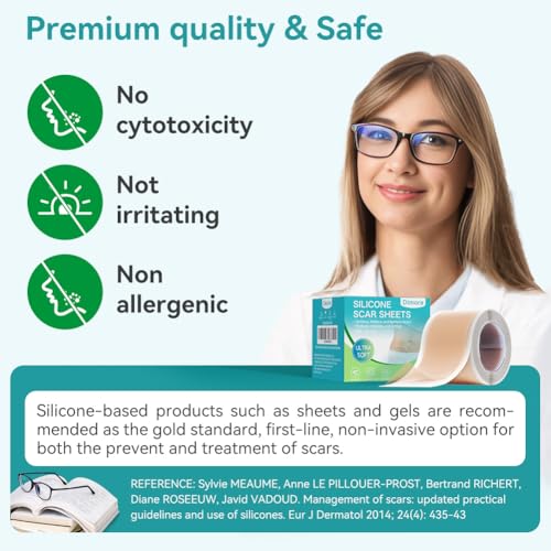 Dimora Medical Grade Silicone Scar Sheets - Ultra Soft Silicone Scar Tape (1.6”x120" Roll), Waterproof Scar Treatment for Surgical Scars, C Section, Tummy Tuck, Keloid Treatment - Image 5