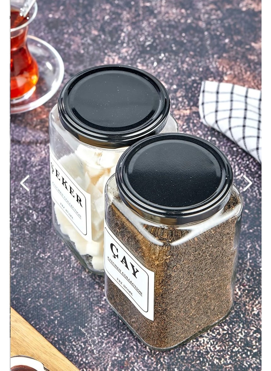 Fbz Home 2-Piece Tea & Sugar Storage Container 850 ml Glass Jar  - Image 1