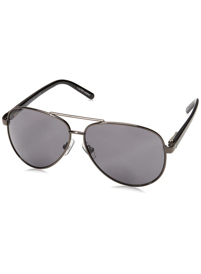 Foster Grant Men'S Command Aviator Reading Glasses Gunmetal/Transparent 61 Mm +2.00  - Image 1