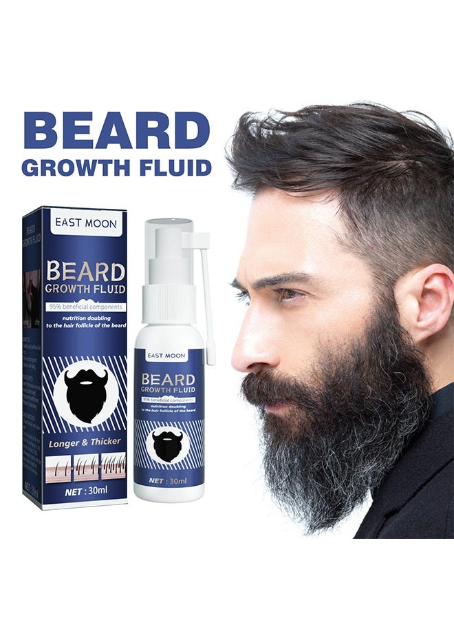 East Moon - Beard Growth Fluid - For Beard More Full And Thick - Beard Growth Serum Of Plant Extraction - Pure Natural Promote Beard And Hair Growth - Image 1