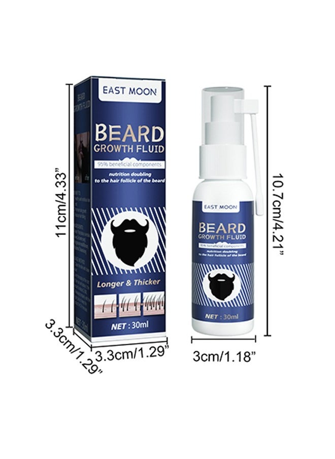 East Moon - Beard Growth Fluid - For Beard More Full And Thick - Beard Growth Serum Of Plant Extraction - Pure Natural Promote Beard And Hair Growth - Image 1