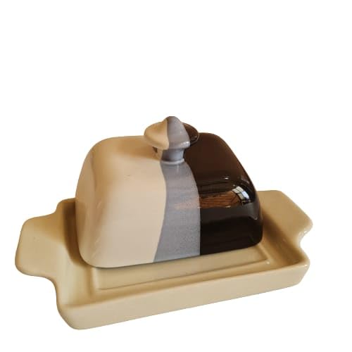 Mirakii Ceramic Black and White Butter Dish with Lid and Handle, Perfect for Kitchen and Restrurent Serving Butter or Starter (Black and Wite) - Image 3