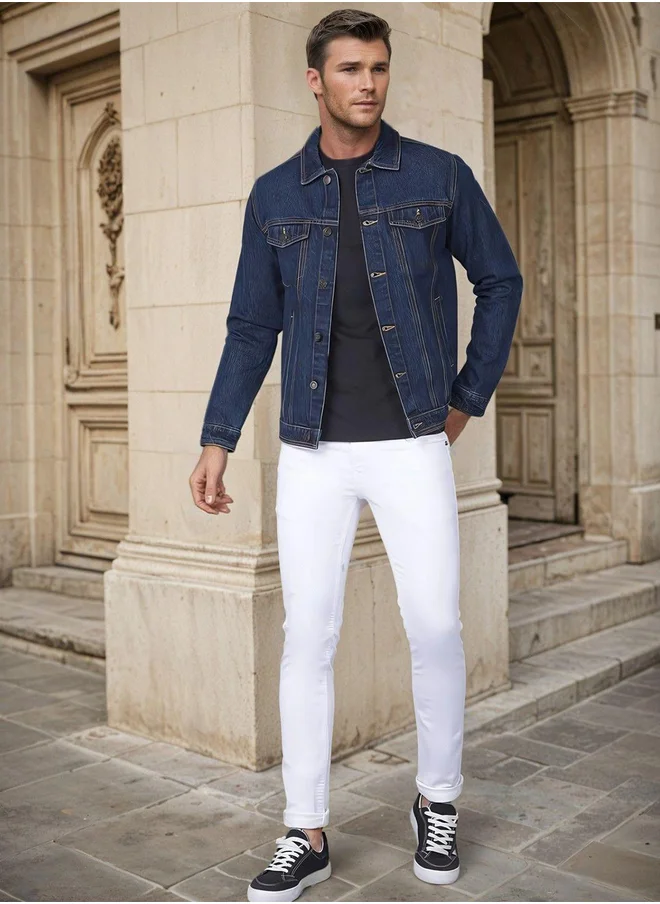 كوتي Plain Double Pocket Detail Denim Jacket