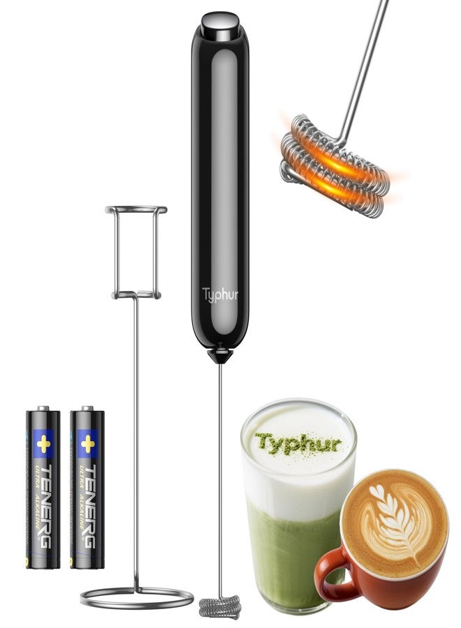 Typhur InstaWhisk Milk Frother with Variable Speed, Battery Operated Handheld Coffee Foam Frother Wand, Electric Drink Mixer with Stand & Detachable Double Whisk, Stainless Stirrer for Latte, Matcha, Protein - Image 1