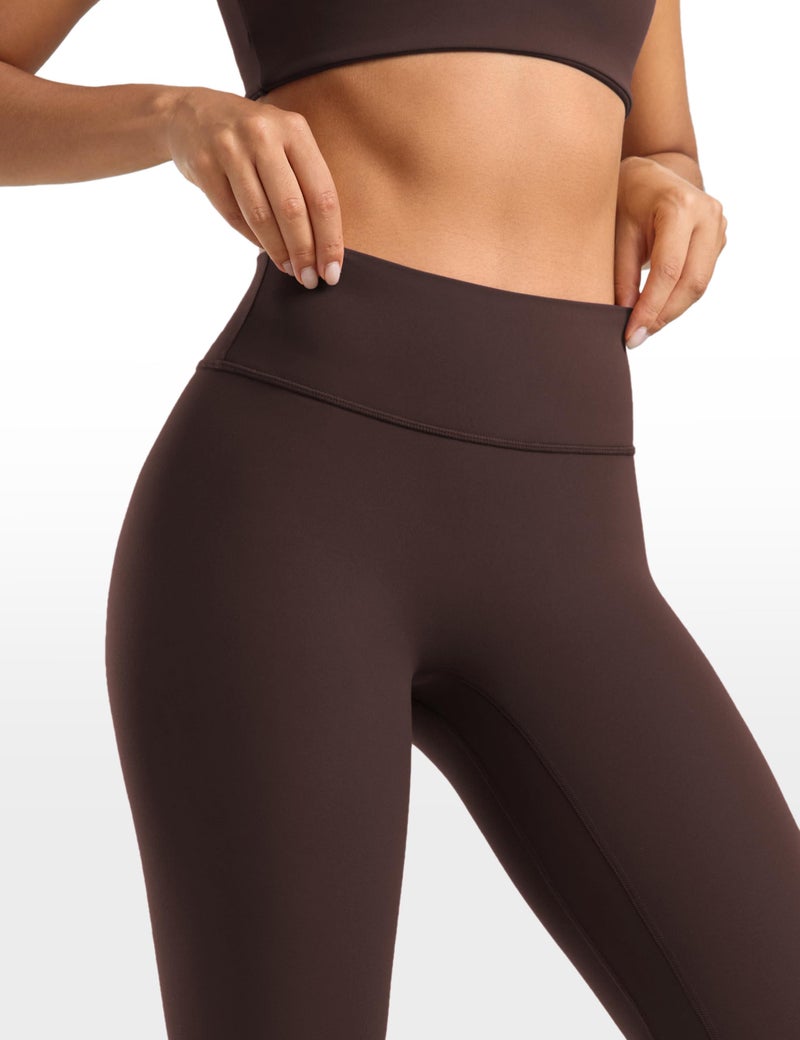 INGIA Womens High Waisted No Front Seam Lounge Yoga Legging 25" Workout Tummy Control Gym Yoga Pants Hot Fudge Brown Small - Image 3