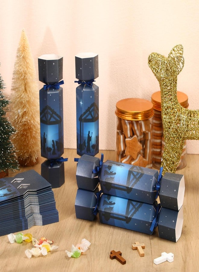 Spakon 50 Sets Christmas Party Favor Christmas Crackers Jesus Nativity Scene No Snap Party Table Favors Christian Treat Gift Boxes Xmas Party Cracker Candy Box with Holiday Dinner Decor Supplies - Image 3