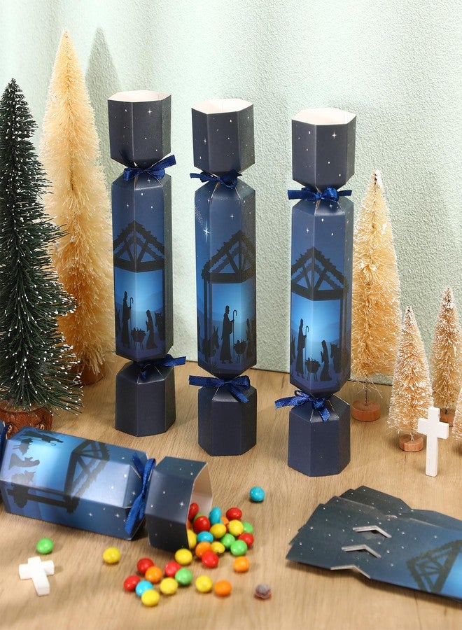 Spakon 50 Sets Christmas Party Favor Christmas Crackers Jesus Nativity Scene No Snap Party Table Favors Christian Treat Gift Boxes Xmas Party Cracker Candy Box with Holiday Dinner Decor Supplies - Image 4