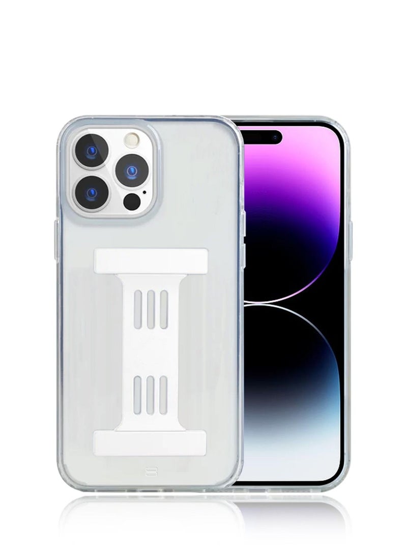 Wtech Hand Strap Phone Case Cover For Apple iPhone 14 Pro Max Clear/White - Image 1