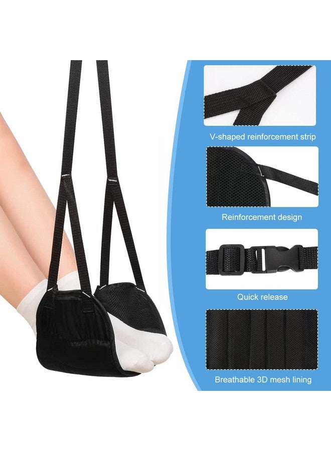 HASTHIP® Airplane Footrest Hanging Travel Foot Rest with Storage Bag, Airplane Travel Accessories, Foot Hammock Portable Plane Leg Rest, Provides Relaxation and Comfortable for Long Flight (Black) - Image 3