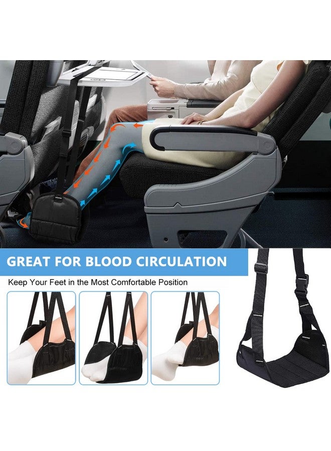 HASTHIP® Airplane Footrest Hanging Travel Foot Rest with Storage Bag, Airplane Travel Accessories, Foot Hammock Portable Plane Leg Rest, Provides Relaxation and Comfortable for Long Flight (Black) - Image 5