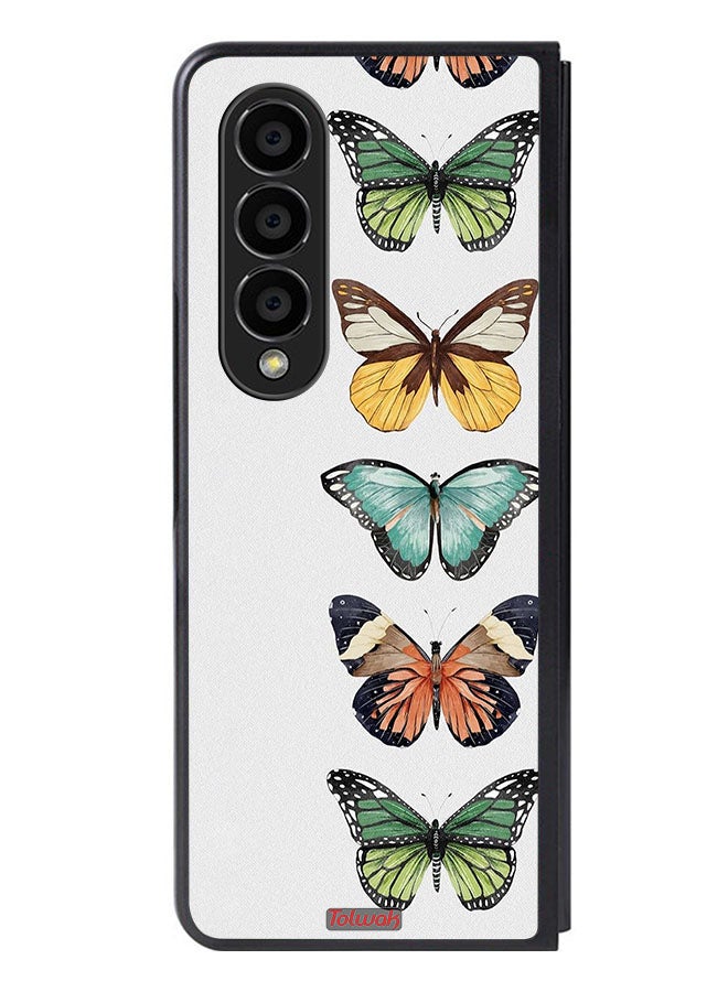 Tolwak Samsung Galaxy Z Fold 4 Protective Case Cover Four Butterflies - Image 1