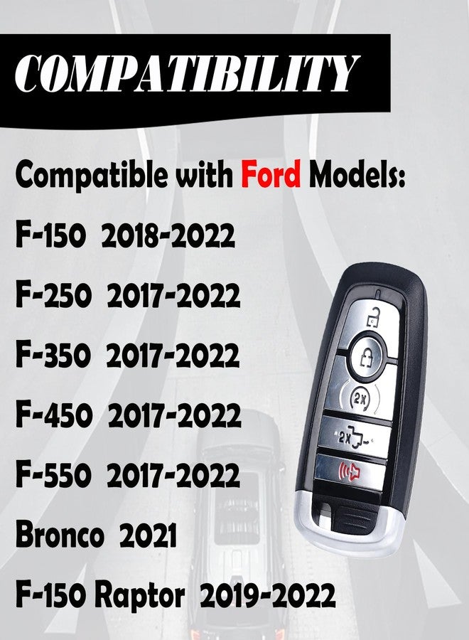 MechanMagic مفتاح بديل من MechanMagic متوافق مع سيارات فورد F150/F-150 F250/F-250 F350/F-350 F450 موديلات 2017-2022 رابتور برونكو، زر تشغيل بالضغط، دخول بدون مفتاح، جهاز تحكم عن بعد، 164-R8166 M3N-A2C93142600 - Image 3