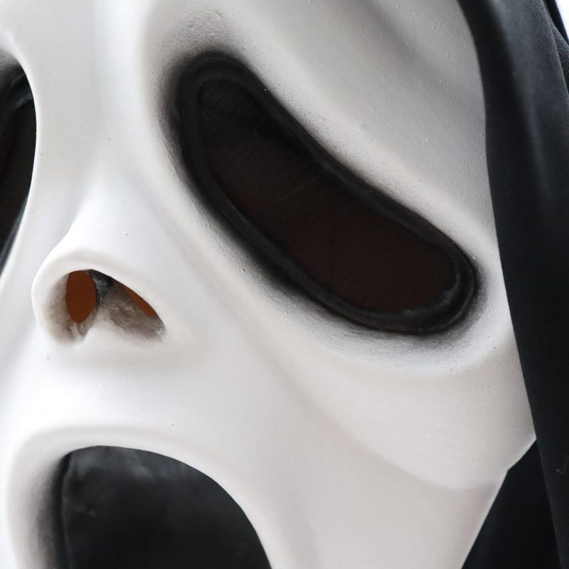 Scream Mask Full Head 48cm Height 18cm Width Lightweight 90g - Comfortable Fit Ghost Face Mask for Halloween Horror Cosplay, Costume Parties - Image 5