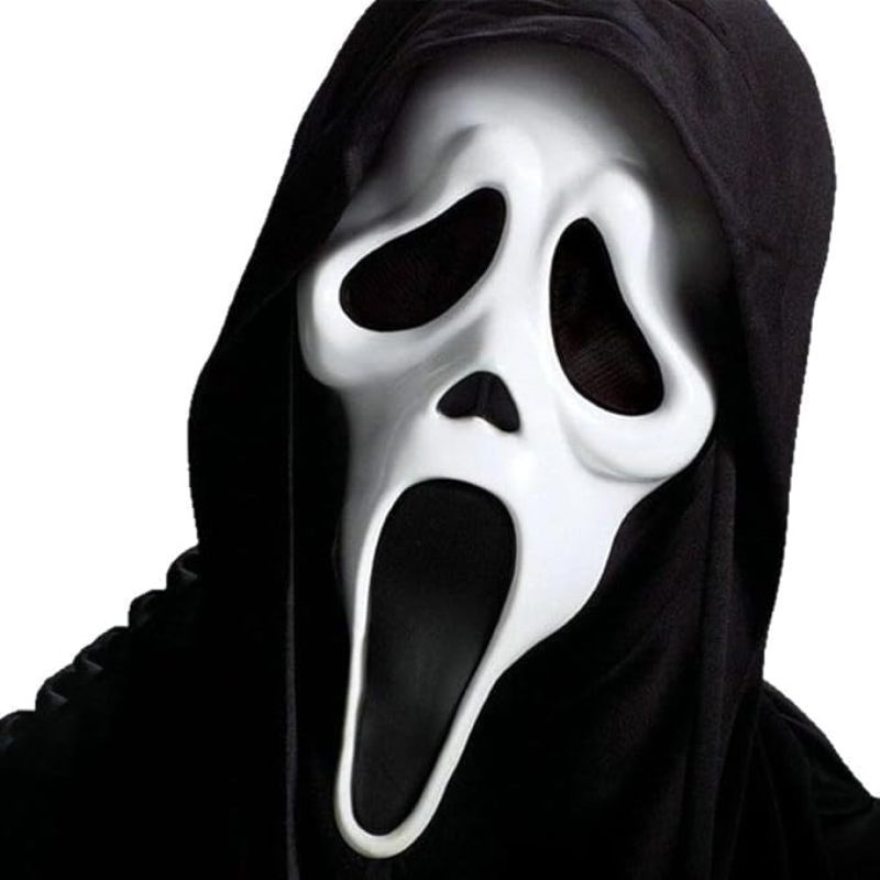 Scream Mask Full Head 48cm Height 18cm Width Lightweight 90g - Comfortable Fit Ghost Face Mask for Halloween Horror Cosplay, Costume Parties - Image 3