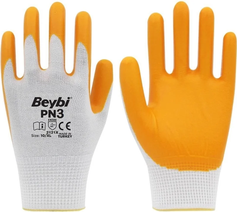 توبتان بولوروم Wholesale Bulurum Beybi Pn3 Nitrile Yellow Work Gloves No:10