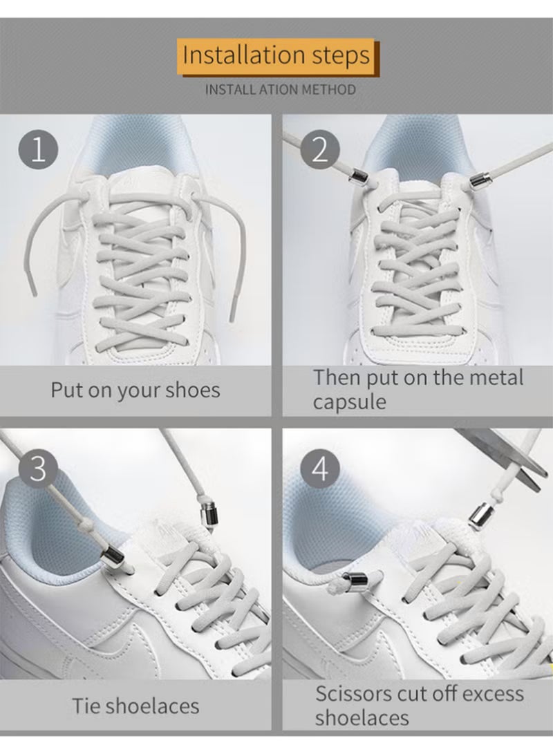 بينكو 6 أزواج بدون ربطة عنق أربطة أحذية بدون ربطة عنق أربطة أحذية مرنة مع وصلة قفل أربطة الحذاء ، بدون ربطة عنق أربطة أحذية - Image 5