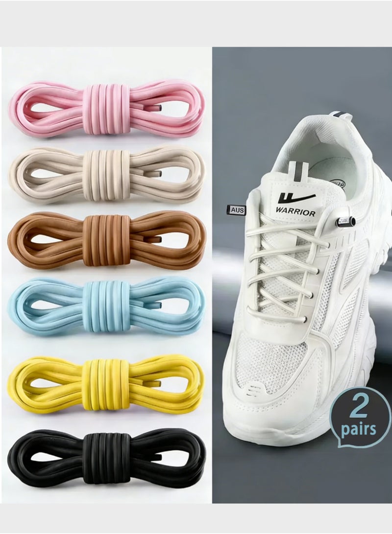 بينكو 6 أزواج بدون ربطة عنق أربطة أحذية بدون ربطة عنق أربطة أحذية مرنة مع وصلة قفل أربطة الحذاء ، بدون ربطة عنق أربطة أحذية - Image 1