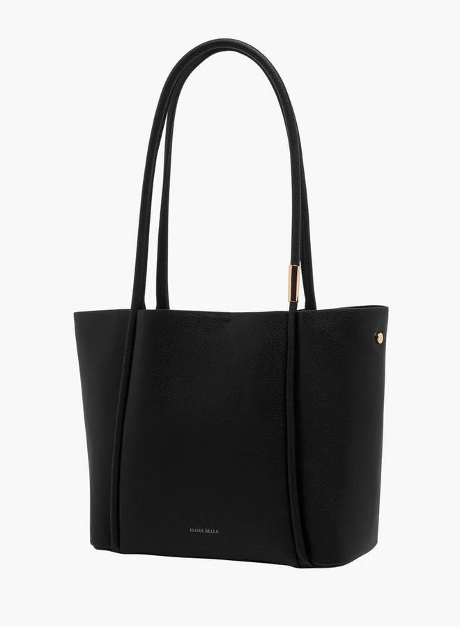 Flora Bella By Shoexpress Monotone Tote Bag with Zip Closure