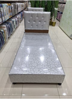 Generic Luxurious wooden box bed covered in leather with plastic bases size 90*190 cm  - Image 2