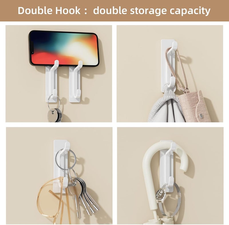 pickpiff Gulf market trial optimized design Pack of 12 Adhesive Hooks, Extra Strong, Holds up to 6 kg, Metal Door Hooks, Towel Hooks, Rustproof, Self-Adhesive Hooks, Shower Hooks, No Drilling, White Compact trendy practical build - Image 5