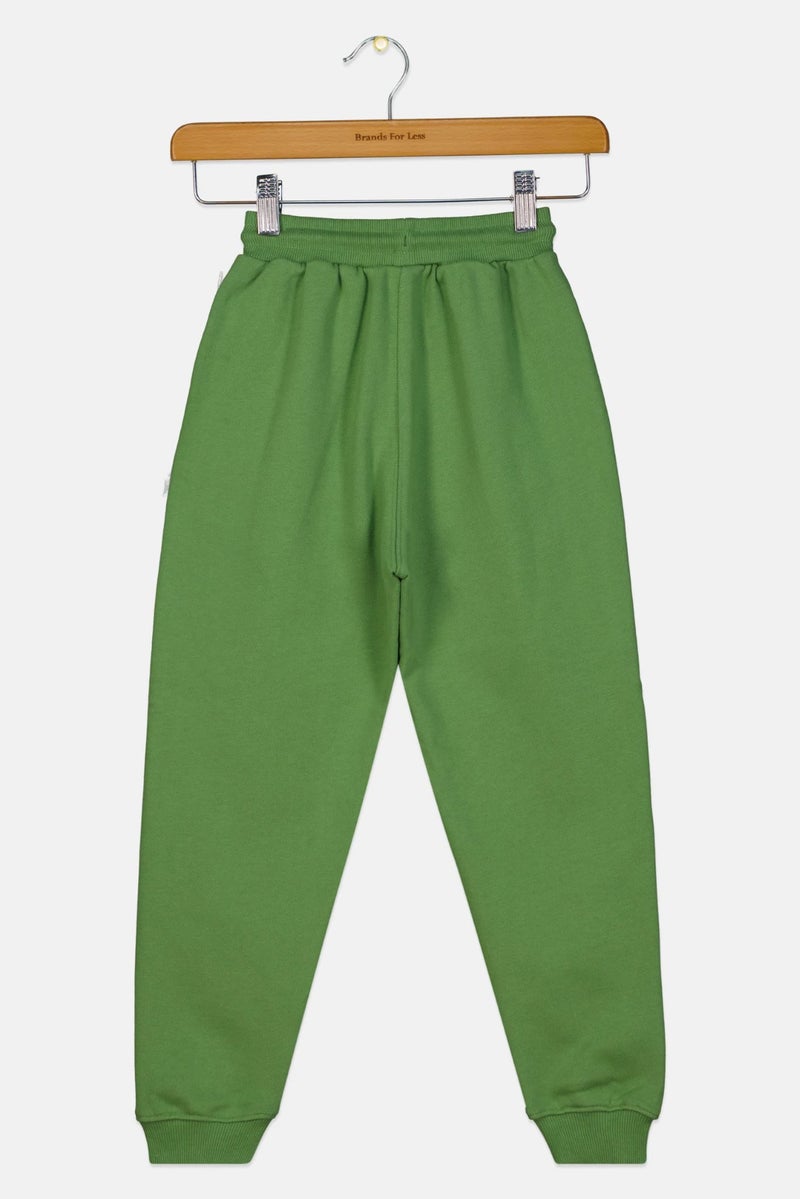 Reebok Kids Girl Sportswear Fit Outdoor Sweatpants, Green - Image 3