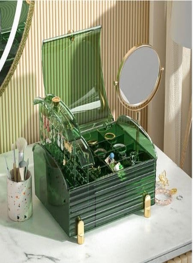 CBEX Boxes & Organisers Clear Jewellery Storage Box Acrylic Jewellery Case Earring Holder with 2 Drawers and 18 Grids for Earrings Ring Necklace Bracelet Display Case Gift for Women, Girls - Image 2