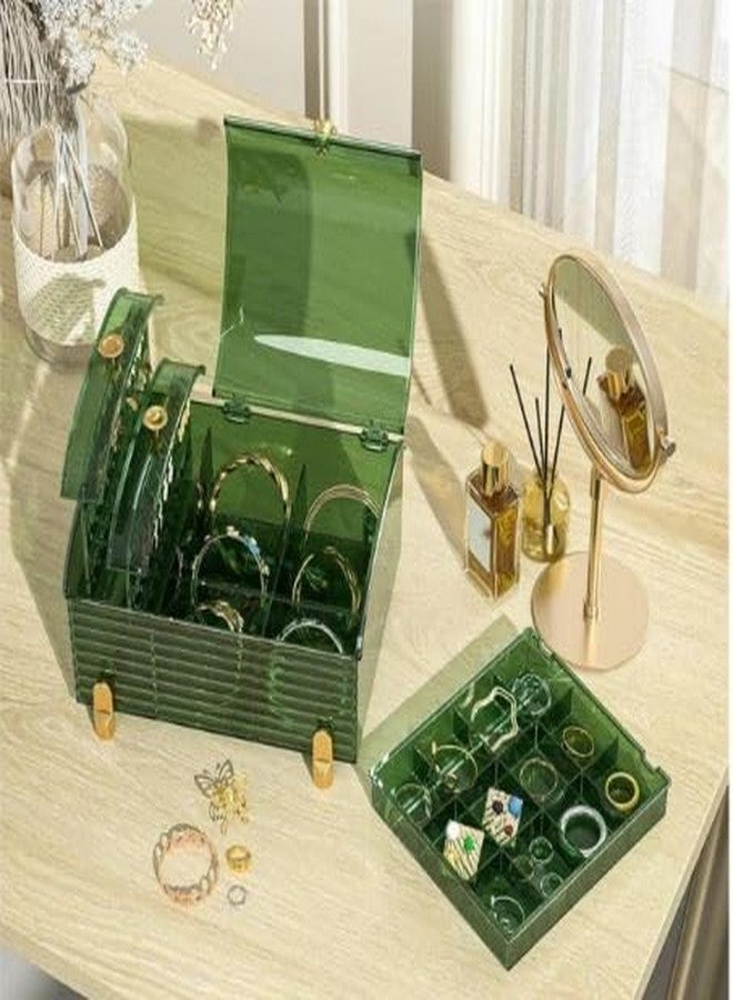 CBEX Boxes & Organisers Clear Jewellery Storage Box Acrylic Jewellery Case Earring Holder with 2 Drawers and 18 Grids for Earrings Ring Necklace Bracelet Display Case Gift for Women, Girls - Image 5