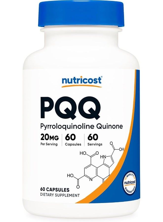 Nutricost Pqq (Pyrroloquinoline Quinone) 20Mg, 60 Capsules - Vegetarian Capsules, Non-Gmo, Gluten Free - Image 1