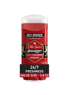 Old Spice Old Spice Aluminum Free Deodorant for Men Red Zone Collection, Swagger Invisible Solid, Lime & Cedarwood Scent, 3.8 Oz 