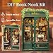 Fsolis Book Nook Kit Booknook 3D Wooden Puzzles for Adults DIY Bookshelf Diorama Miniature Kit Mini House Building Bookshop Model Bookish Gifts for Book Lovers Readers Book WormsOWL Bookstore - Image 4