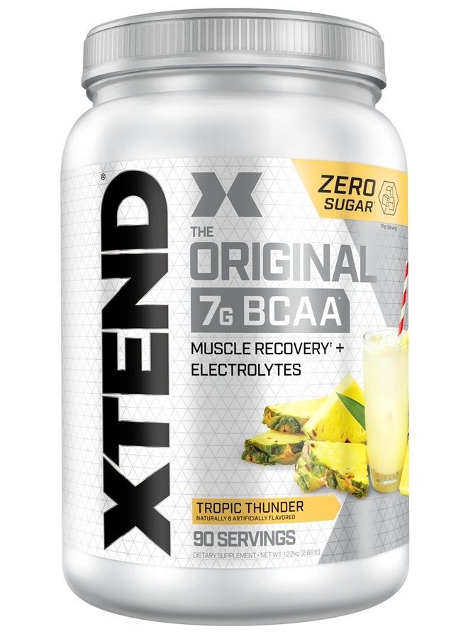 SCIVATION XTEND Original BCAA Powder Tropic Thunder Sugar Free Post Workout Muscle Recovery Drink with Amino Acids - 7g for Men And Women, 90 Servings - Image 1