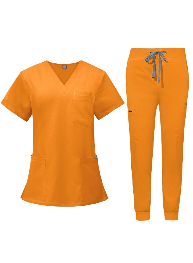 NIBEMINENT Beauty Spa Salon Clothes Doctor Nursing Uniforms Medical Scrubs Set V-neck Tops Pants Clinical Nurse Surgery Uniform - Image 1