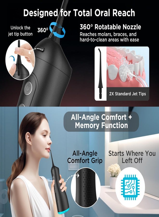 Dr Trust USA 314 Aquacare® Oral Irrigator, Portable Cordless Water Flosser, Rechargeable Dental Care Flossing, 4 Cleaning Modes, IPX7 300 ml Water Tank, Flossing at Home & Travel, Dental Oral Gum Care Flosser for Plaque Removal - Image 4